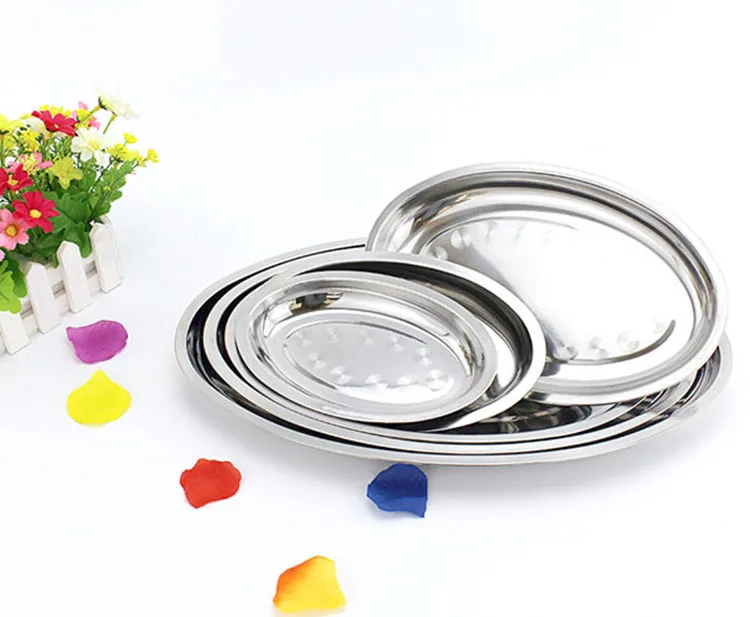 Stainless steel 410 deepen egg shape fish plate for home using