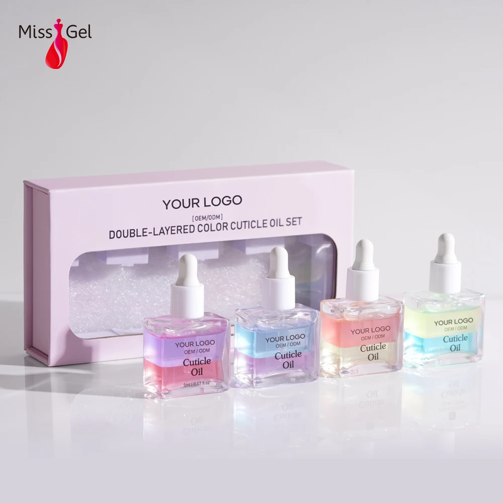 Missgel Nail Supplier Vitamin E Dual-Colored Cuticle Oil Set Nutrition Vegan Oil Cuticle Nail Care Beauty Nourish Repair Finger