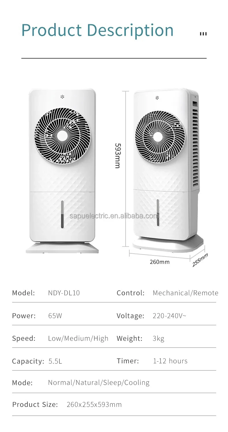 Indoor Electric Mechanical Oscillating Air Coolers Fan Water Cooling Air Conditioner with CE CB