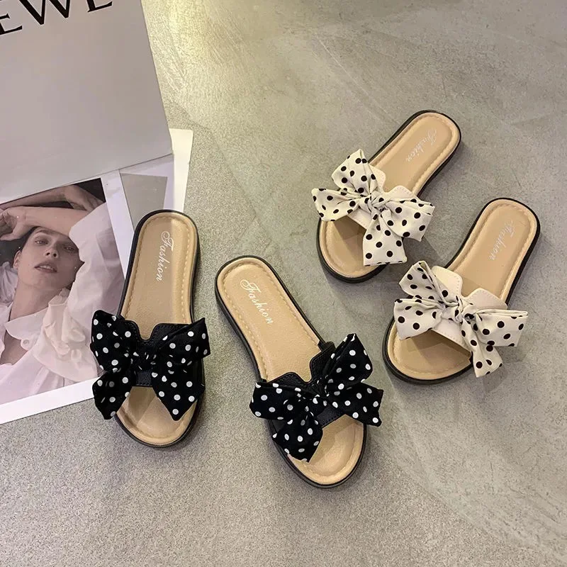 2022  The new bow slippers in summer Very Popular Good Quality Women Shoes Flat