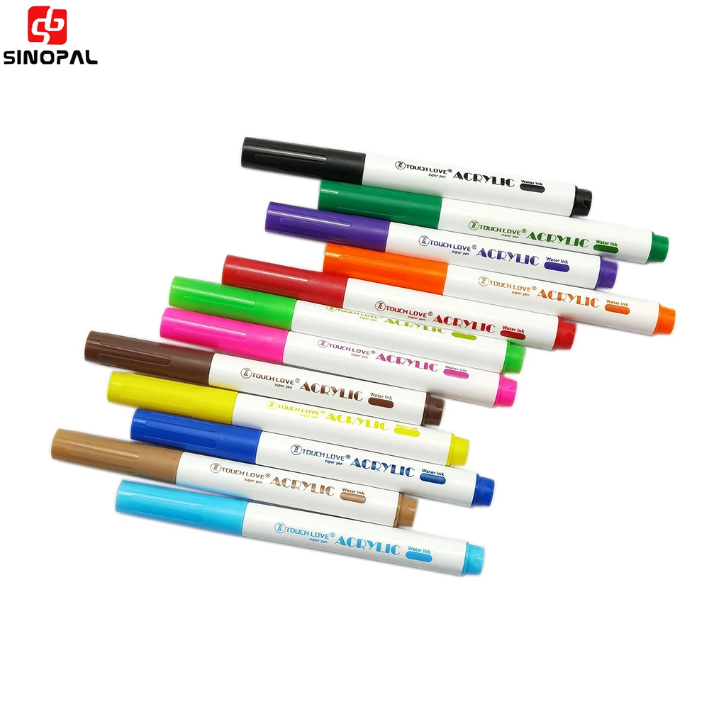 Hot sell 12 colors Acrylic Paint Markers DIY drawing and painting markers