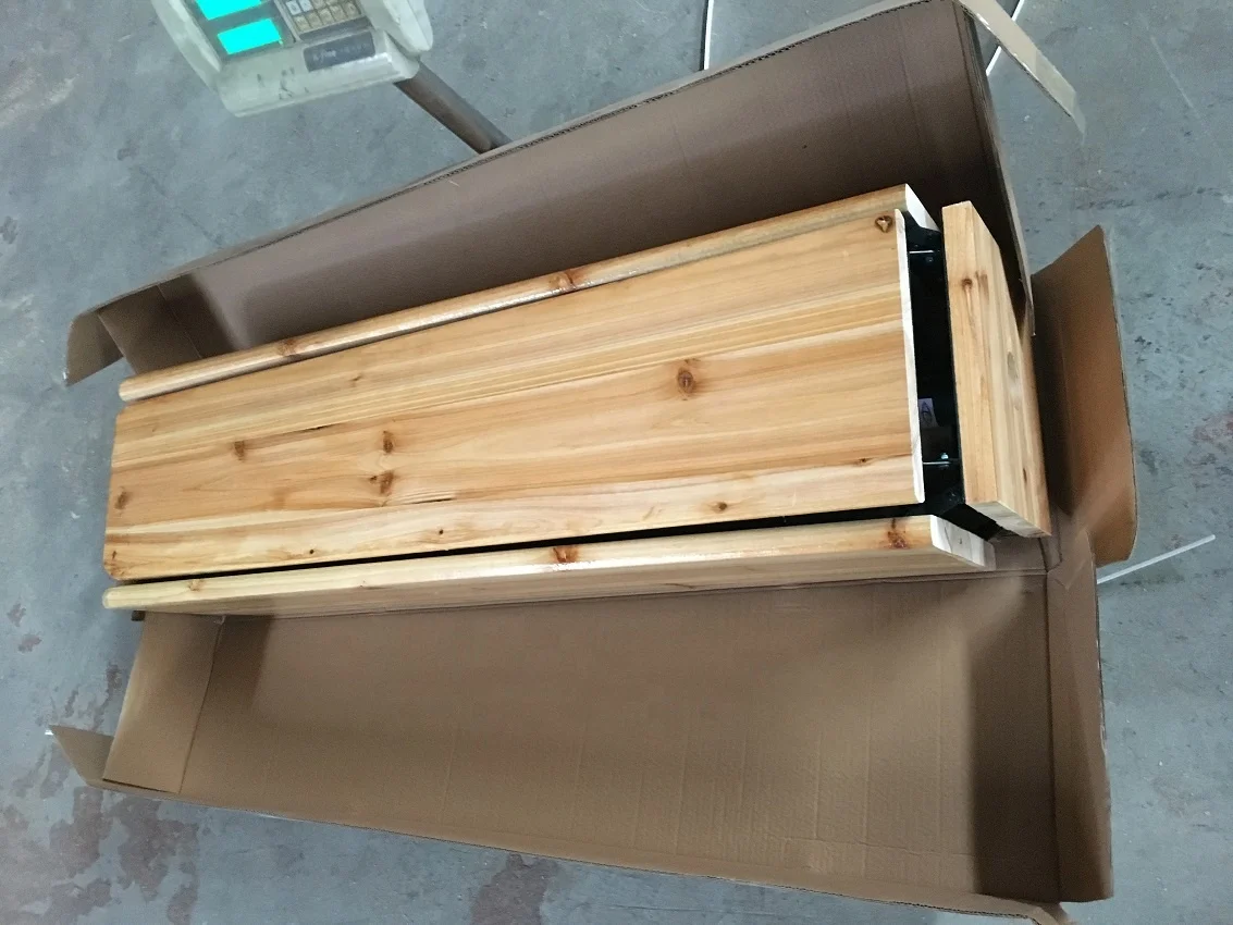 Manufacturer 220cm Portable Outdoor Garden Dining Folding Wooden Cross Beer Table