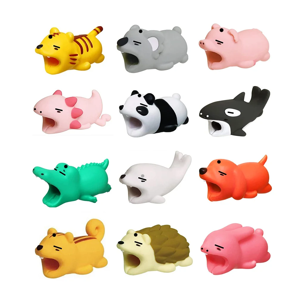 Multiply Types Cartoon Universal Cute pvc usb Phone Accessories Charger Cord Animal Cable Bites Protector