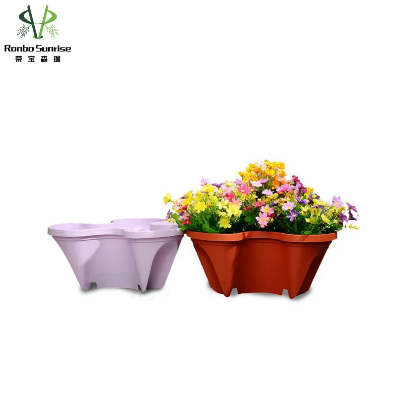 Gardening Stackable Planter Strawberry Planter Tower 5 Tier Herb  Tower Stackable Plastic Flower Pots