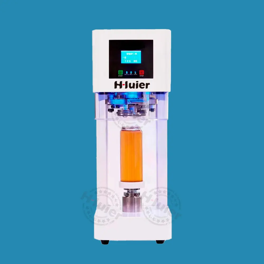 china semi automatic intelligent soda pop easy open aluminum can pet bottle can tin can sealing machine for sale