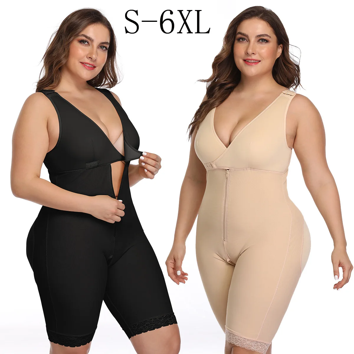 Women plus size crotchless waist trainer shapewear lingerie bodysuits postpartum recovery slimming shaper