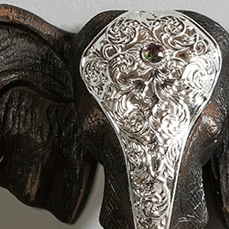 Custom Statue Luxury Home Decorations Polyresin Elephant Head Hanging Wall Decorations For Home Modern