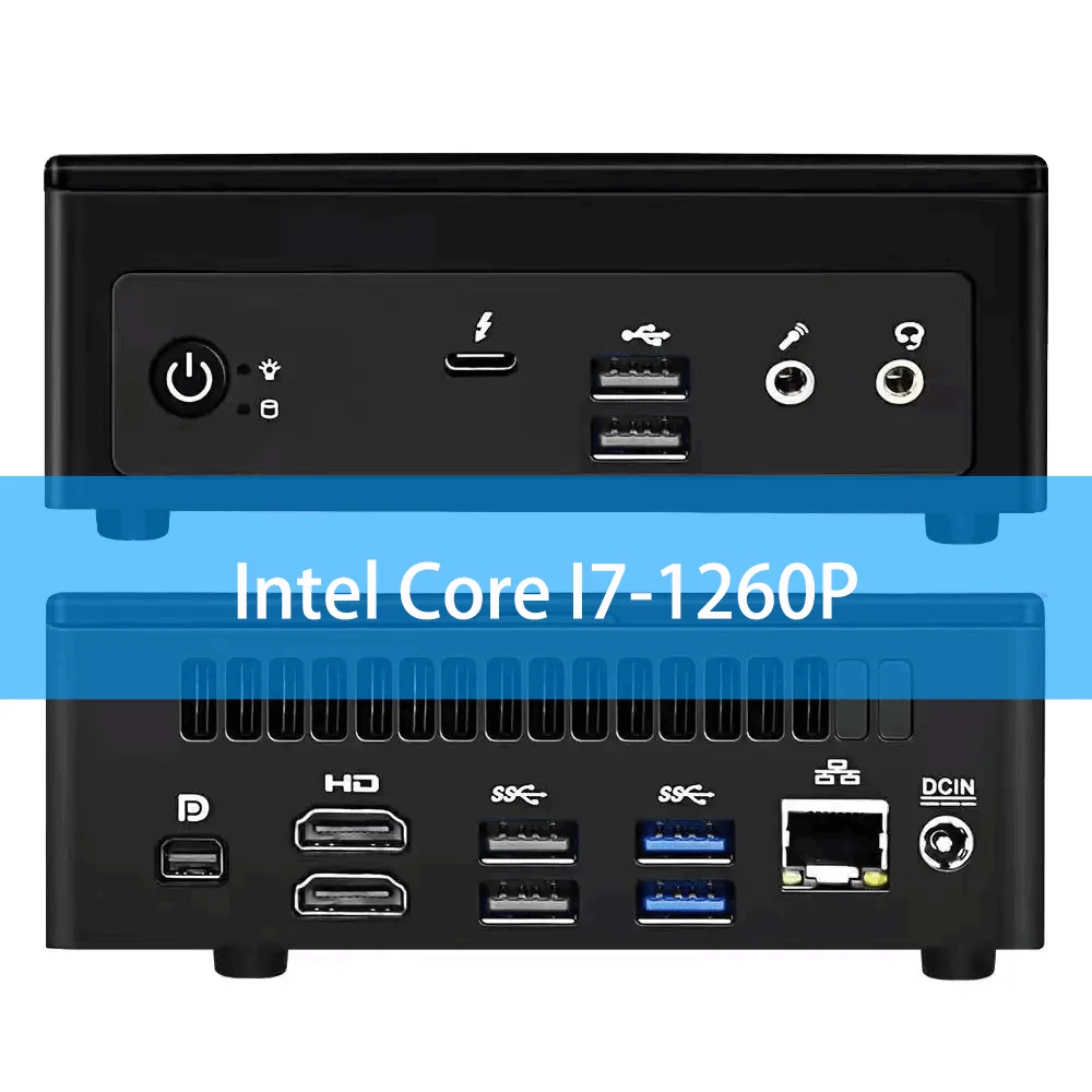 Wholesale Industrial Desktop Mini PC 12th Gen core i7 1260P Support Three Display Full-featured Type-c Industrial Computer