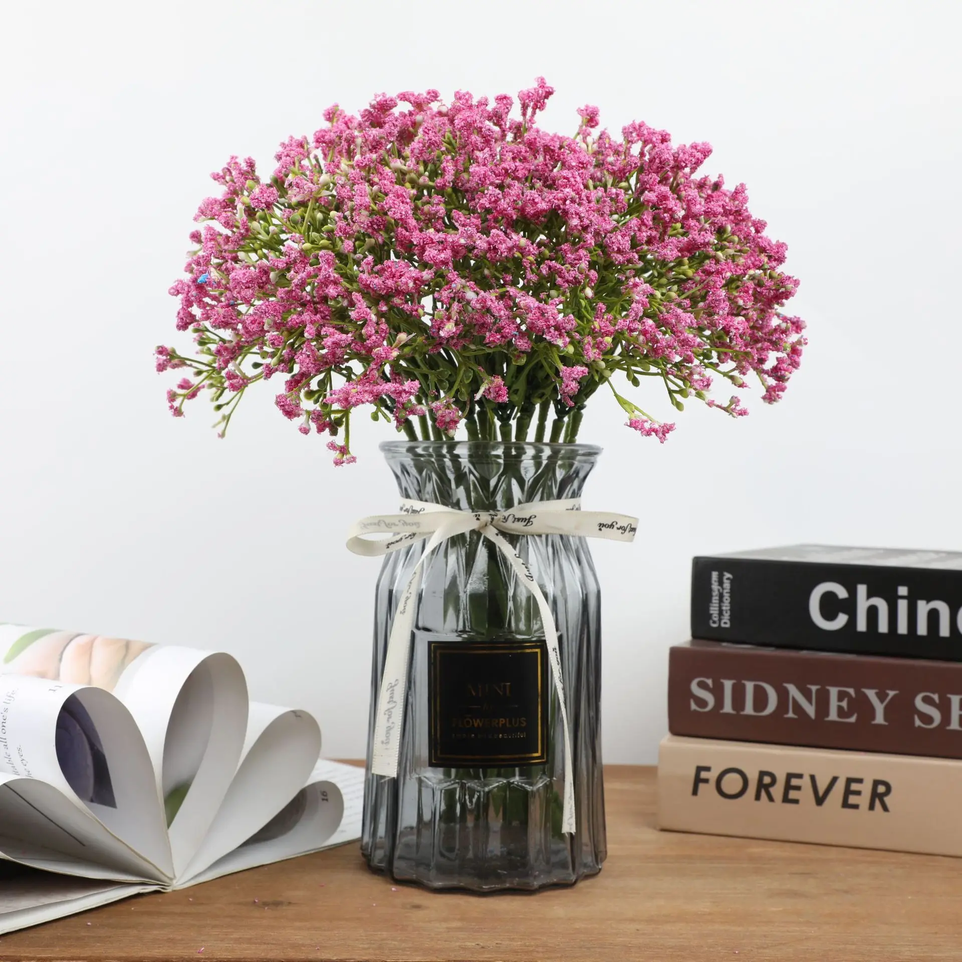 Plastic Babysbreath Artificial Gypsophila Flowers Bouquet Mini Faux Baby Breath For Wedding Table Garland Wall Decor