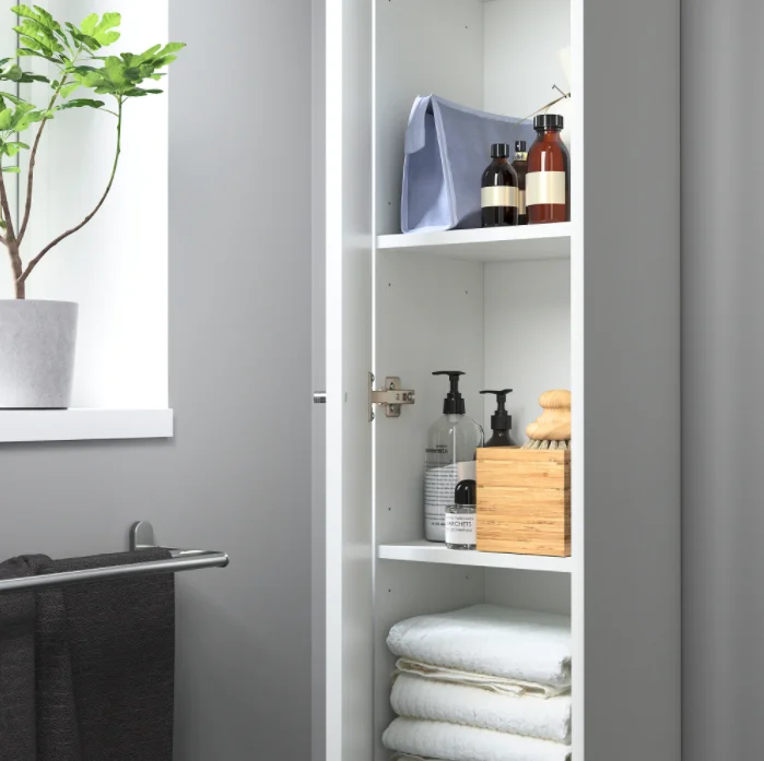 
High Quality Bathroom furniture Narrow slim tall Modern wooden bathroom storage cabinet 