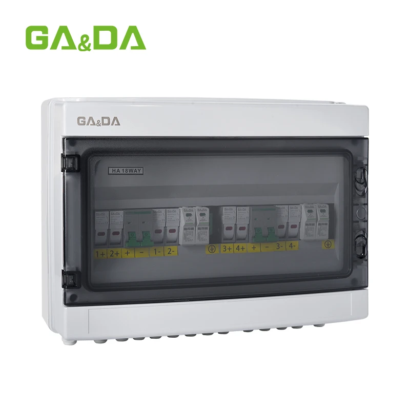 IP65 Solar control box 500V DC Combiner Box  4 input 2 output Junction Box for power supply system