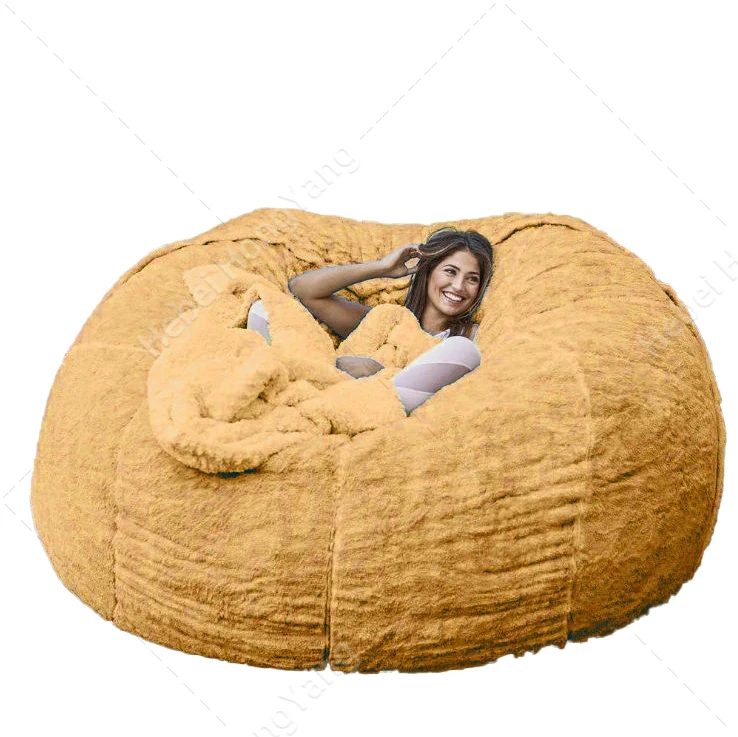 Plush Beanbags on Sale Indoor Poly Beans Filling Giant Fluffy Faux Fur Beanbag Lazy Sofa