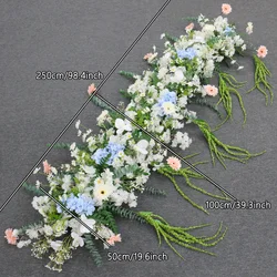 Daisy Gypsophila Orchid Eucalyptus Leaves Wedding Arch Decor Artificial Flower Row Arrangement Event Party Hang Floral