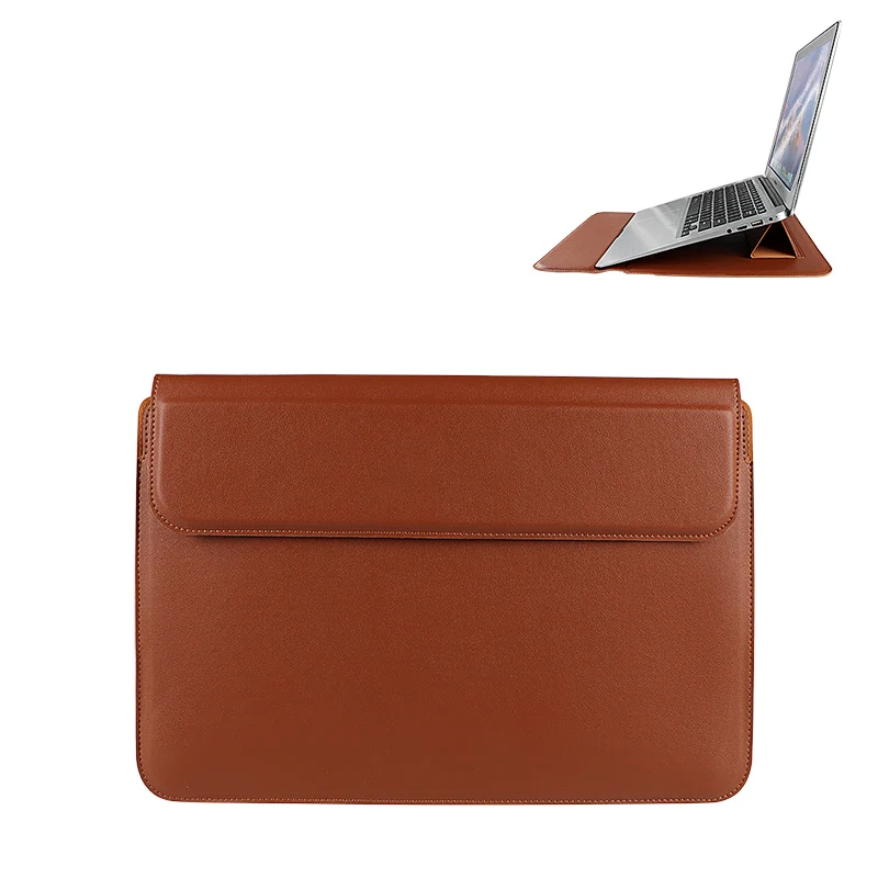 Water Proof PU Leather Laptop Sleeve Case Bags with Stand Function Extra Pocket for MacBook Pro