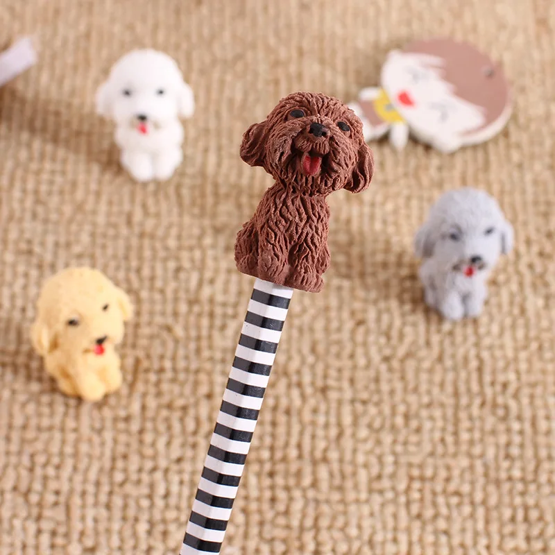 Lovely Cartoon Dog Animal Mini 3D Eraser For Kids Stationery Student Gifts 668