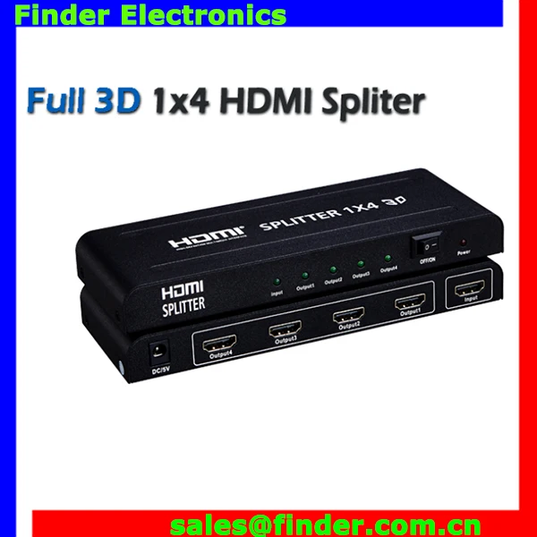4K 4Port HDMI Splitter 1x4 HDTV Distribution Amplifier Support 3D