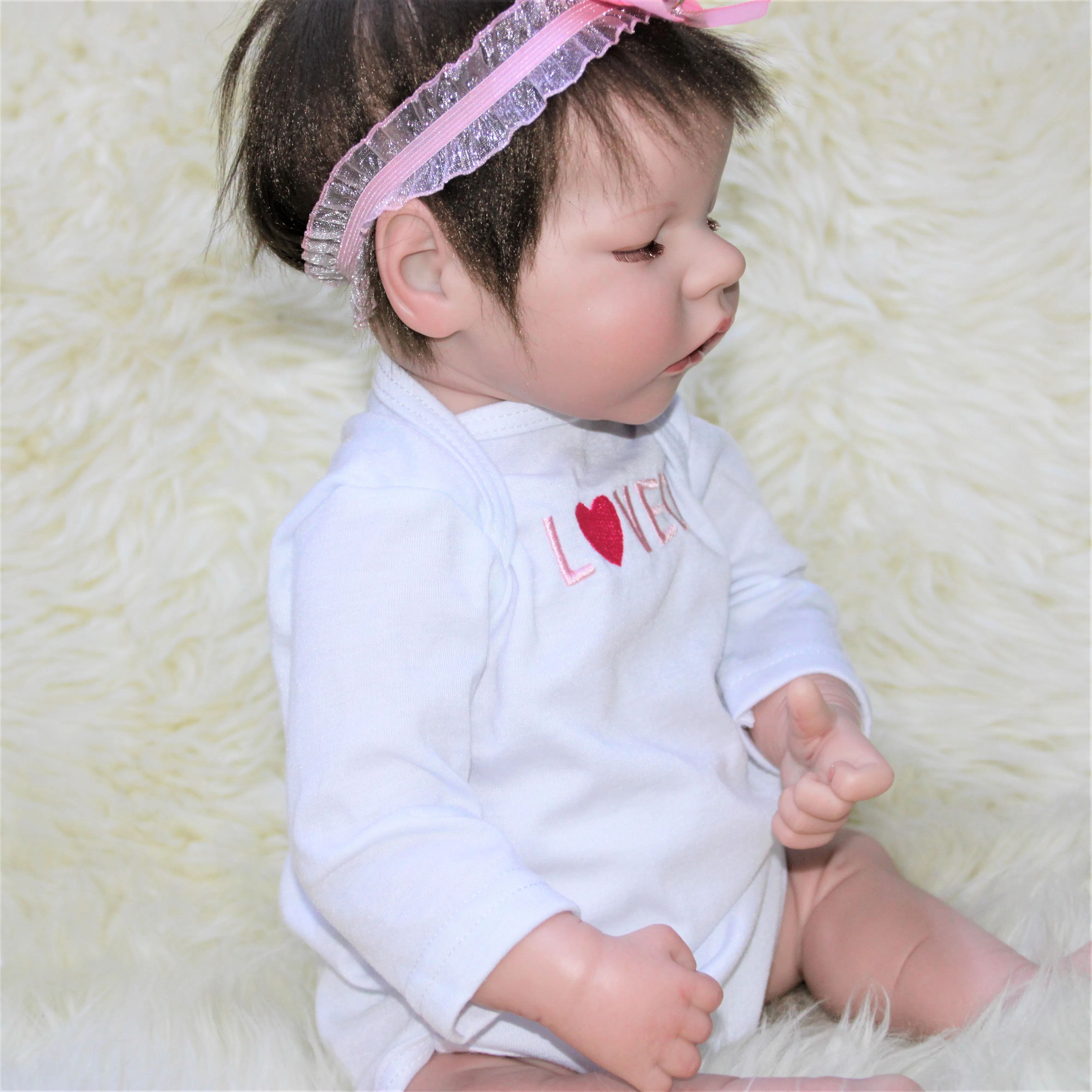 
18 Inch Reborn Baby New Born Black Dolls Lifelike Toy Soft Silicone Vinyl Doll For Kids 