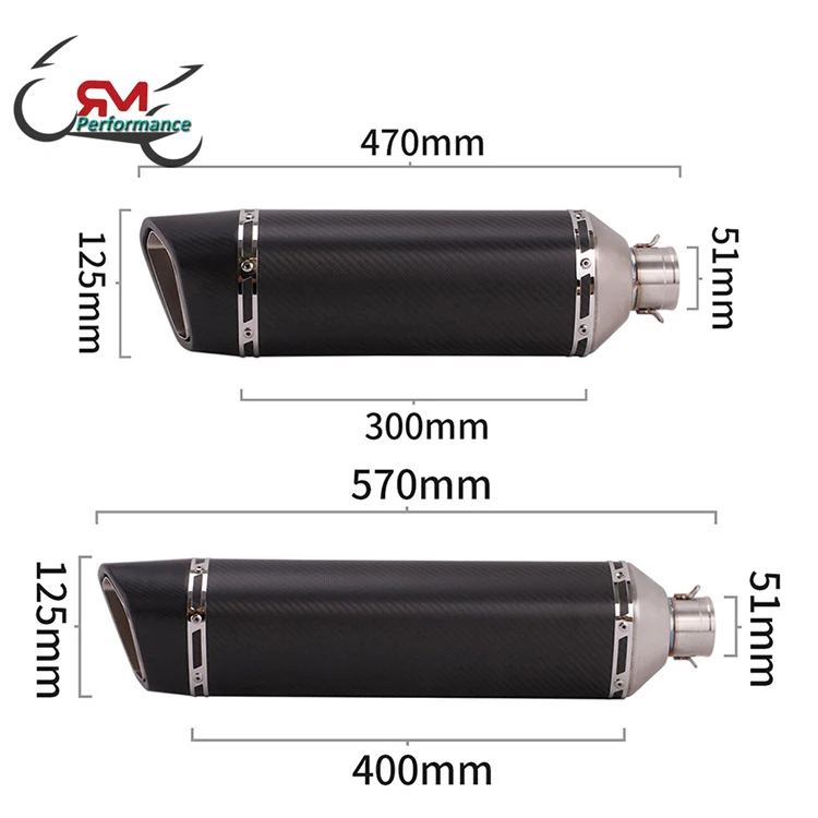 For DUCATI Monster 821 696 695 796 797 M1100 Motorcycle 51mm Exhaust Pipe Muffler Escape Real Carbon Fiber with DB Killer