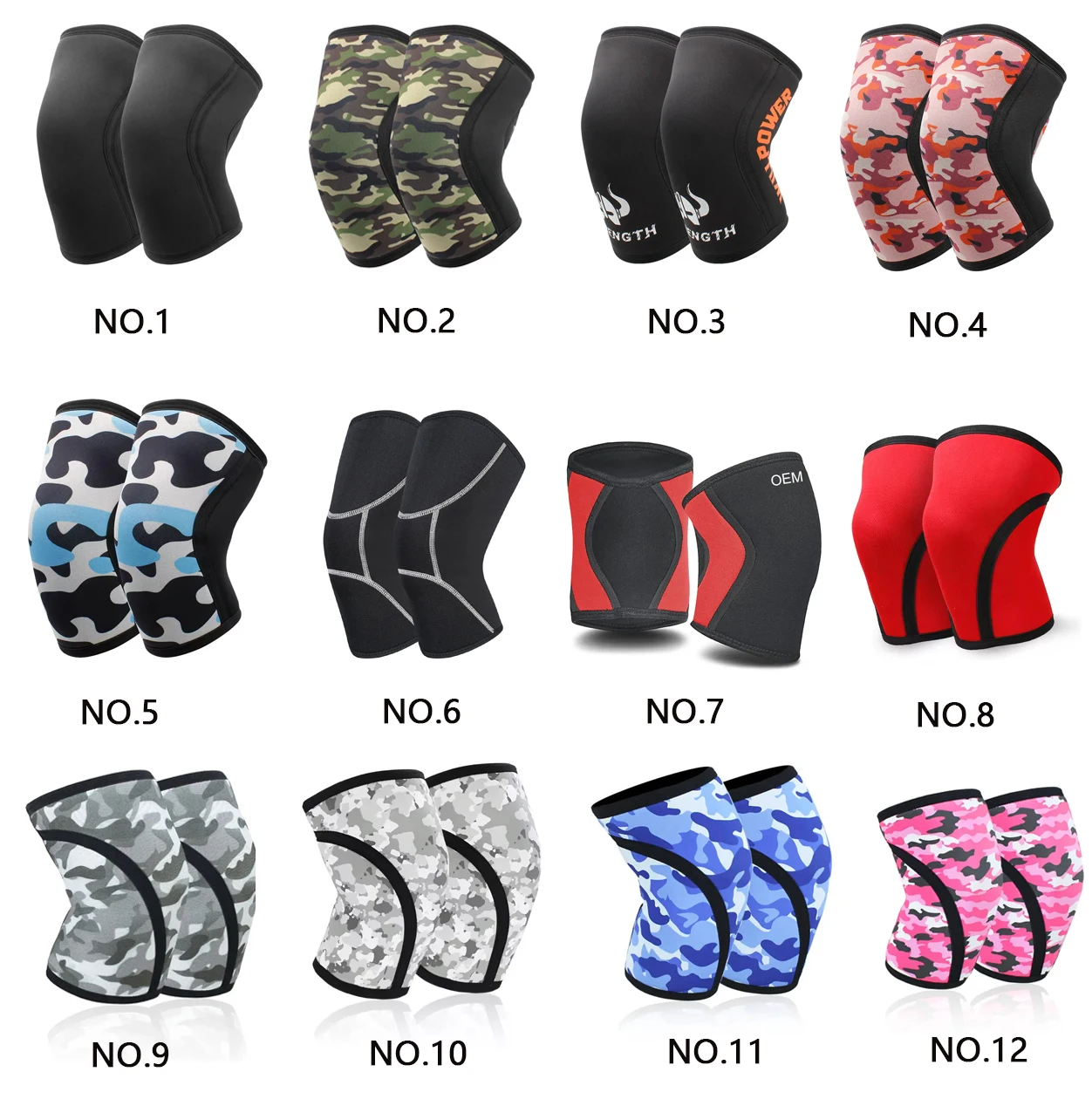 Factory Price 7mm Neoprene Compression Knee Support Powerlifting Weightlifting Knee Sleeve