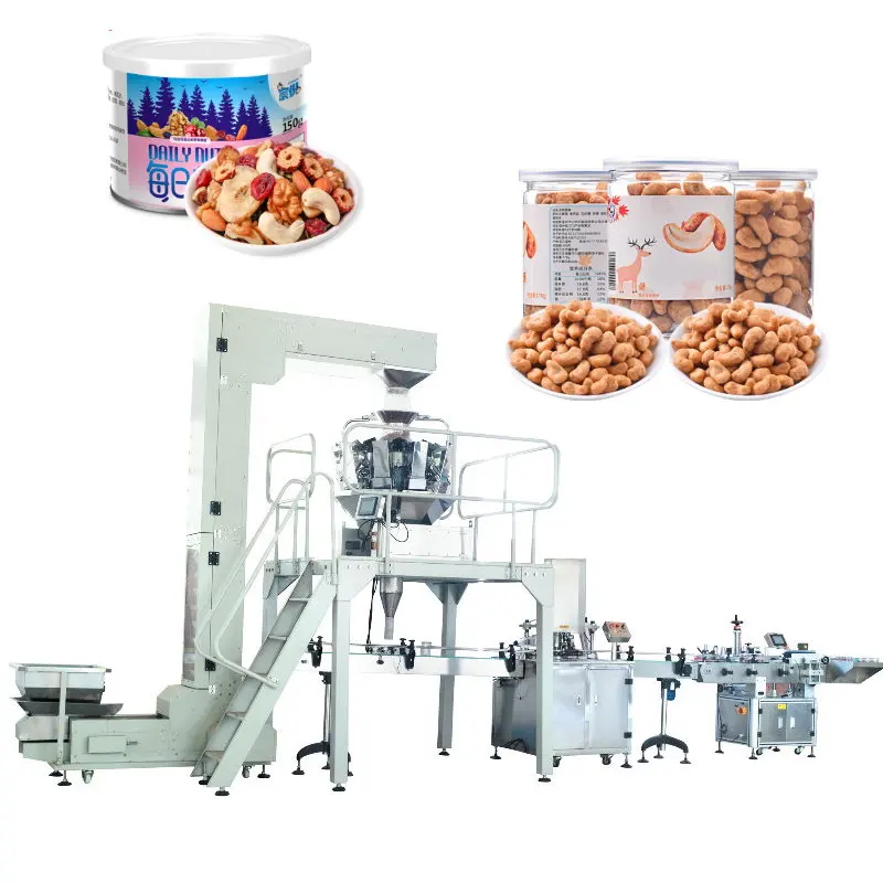 Dry Beef Automatic packaging machine for plastic cans tin cans