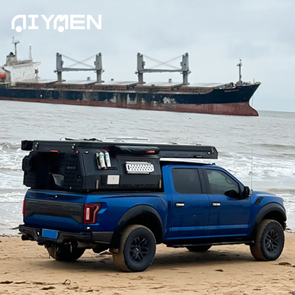 Fiberglass Truck Shell Popup Mini Truck Camper Lightweight Composite Aluminum Slide on Camper for Pickups 2024