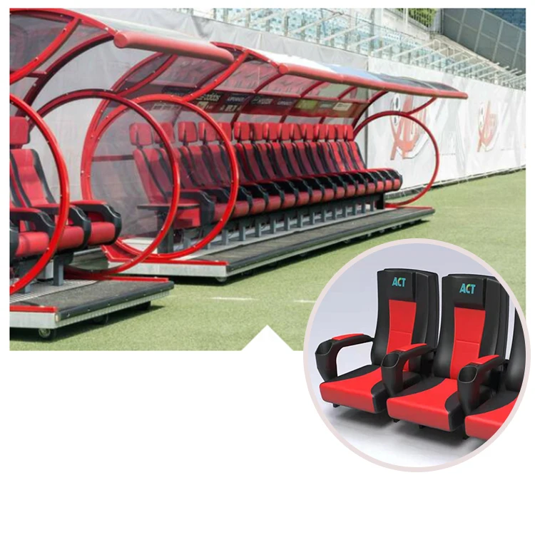 HOT SALE international standard 24 seats portable football team shelter soccer bench for stadium manufacturer