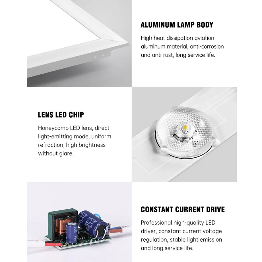 Selectable 2x2 2x4 led panel light 30x30 60x60 90x90 cm led flat panel light 36W 42W led light panel ceiling