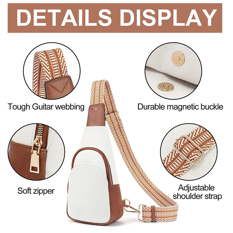 YBN Outdoor Sport Travel Hiking Chest Custom Logo Faux Leather Durable Waterproof Fanny Pack Sling Backpack Sling Bag for Women