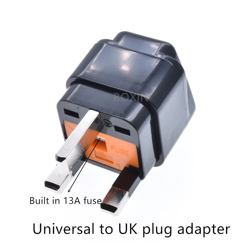 Universal to UK plug adapter with 13A FUSE US/EU/UK/AU to BS Conversion Connector Singapore Malaysia plug