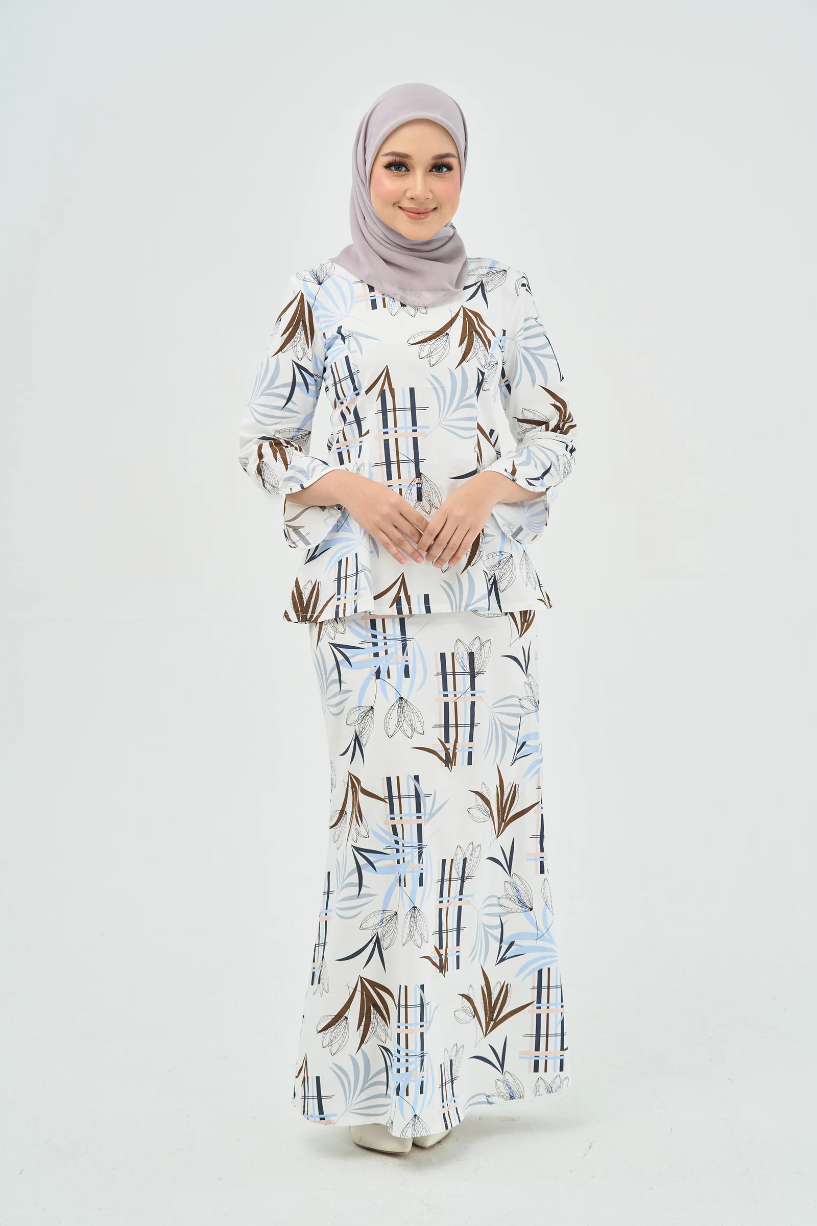 SIPO Eid Women Gender Malaysia islamic Clothing Casual Floral Trousers And Blouse Baju Designer Baju Of Suit 2Pcs Muslim Clothes