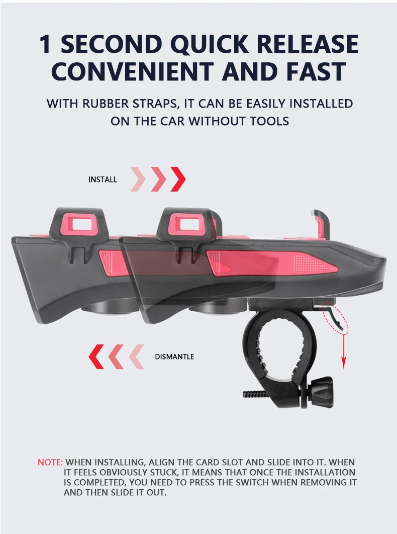 2000AH and 4000AH battery capacity USB mobile phone holder power bank bicycle bike front LED lamp light