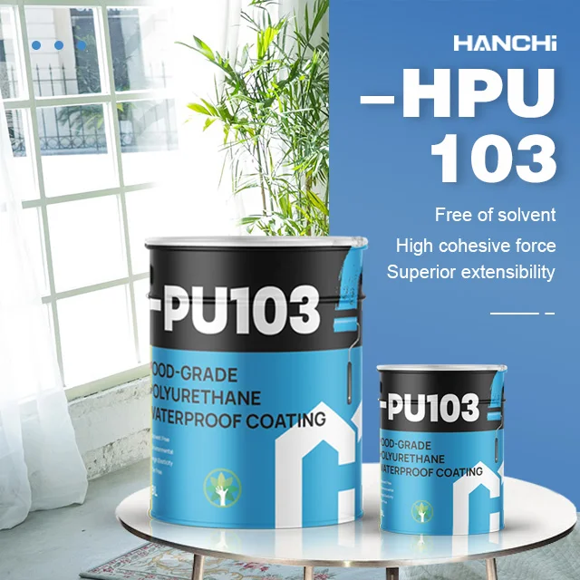 HPU103 food grade moisture-cured Polyurethane waterproof coating fluid applied traffic rated asphalt waterproofing materials