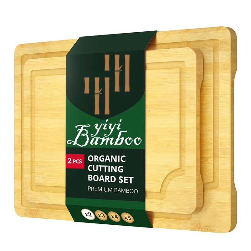 Custom kitchen bamboo cutting board deep juice tank cutting board set 3-piece walnut cutting board set