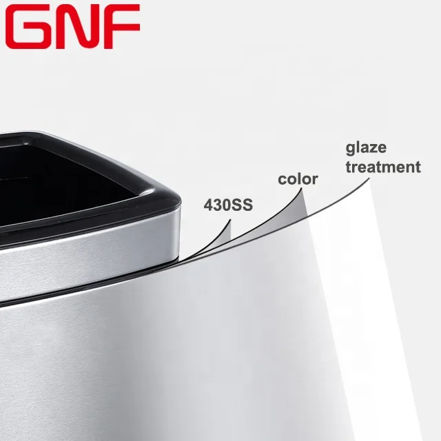GNF hot selling office 25L foot pedal bin kitchen waste bin stainless steel 430 garbage cans for home