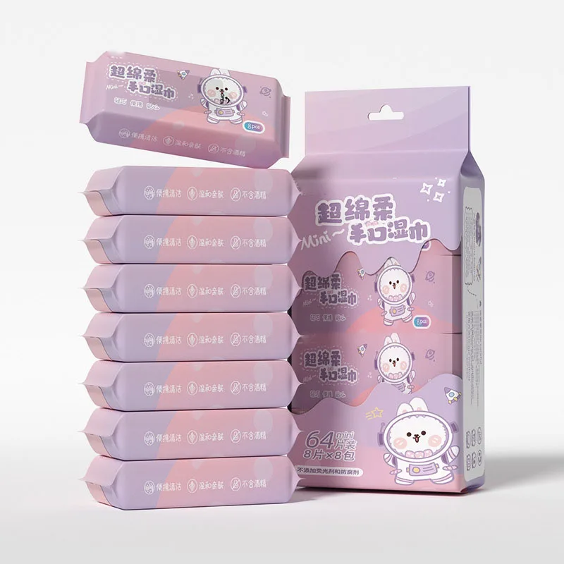strong lock water ability deep clean away from bacteria Baby hand and mouth cleaning mini wipes for daily cleaning