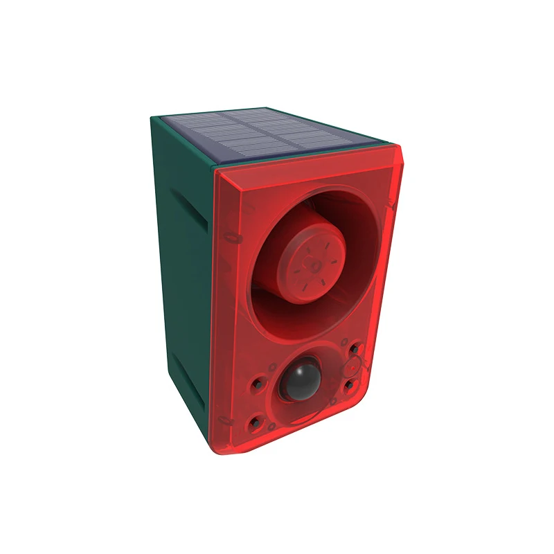 Hot Sale Solar Alarm Animal Repeller Infrared Sensing Sound And Light Warning Light Outdoor Recording Voice Broadcast Speaker