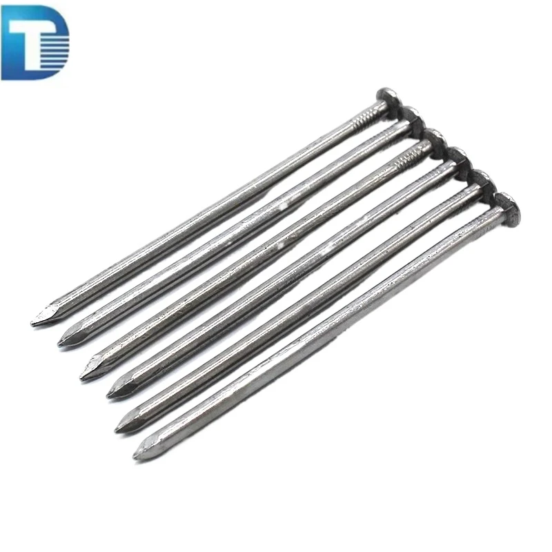 Flat Head Common Iron Nails Polished Steel Nail Smooth Shank Carbon Steel Material Cupped