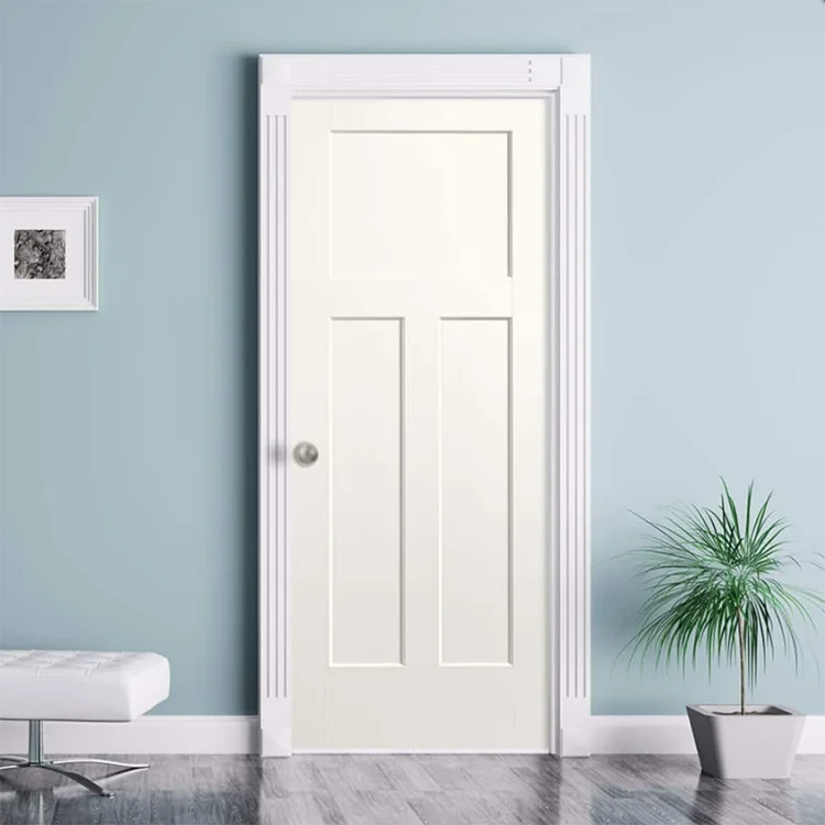 Pre-hung Shaker Door Exterior Flush Front Entrance Bedroom Other Interior Single Slab Wood Doors Design With Exquisite Lock