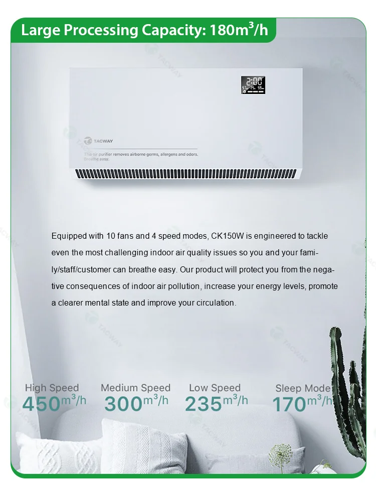 Home new arrival smart 100 million negative ion hepa filter air purifier with uvc bulb