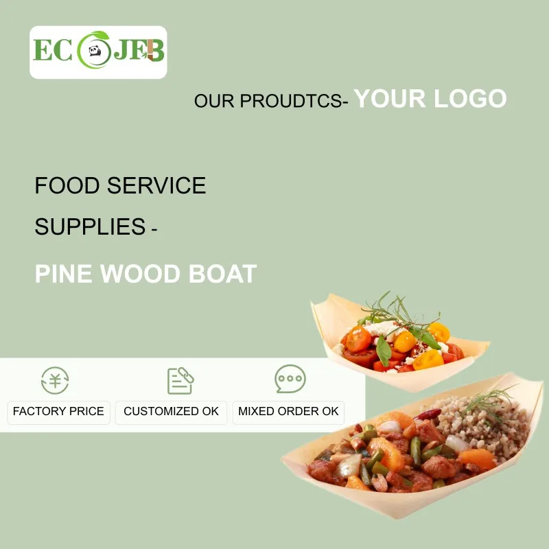 3Inch Disposable Mini Wood Boat Sushi Plates