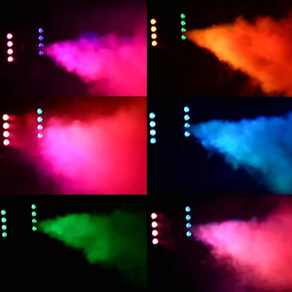 1500 Вт Хэллоуин DJ дымовая машина RGB 9 светодиодов Вечеринка сценическое освещение провод/пульт дистанционного