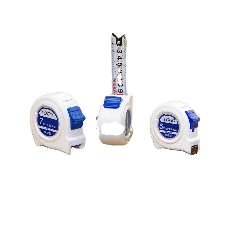 3M 5M 7.5m 10M  fashion thicken tape White ABS plastic craftsman compact building Steel tape measure
