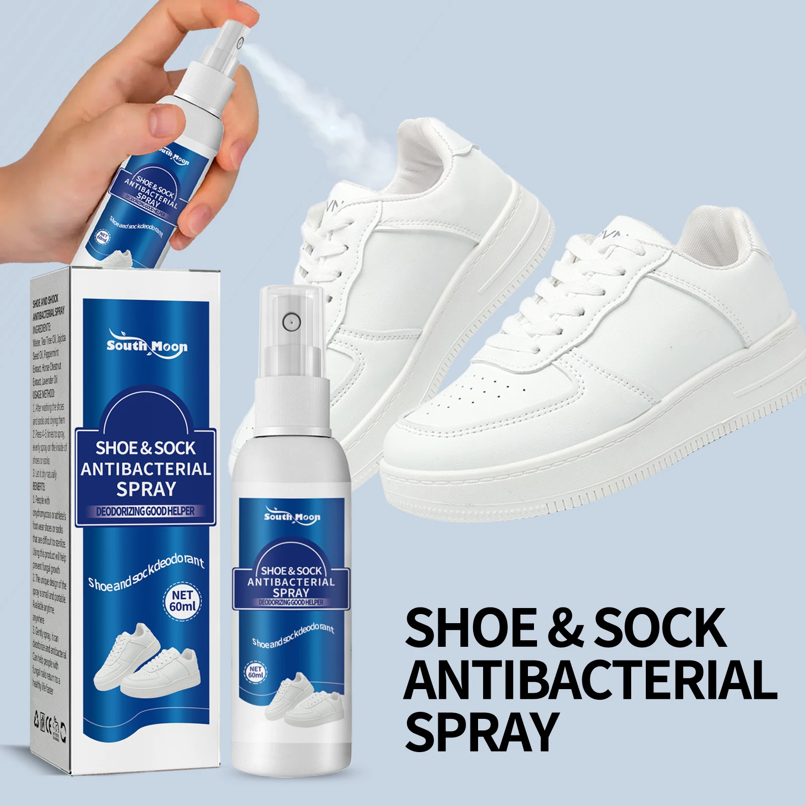 South Moon Shoe Deodorizer Kit Eco-friendly Dry Shoe Deodorant Herbal Ingredients Deodorizer Shoes