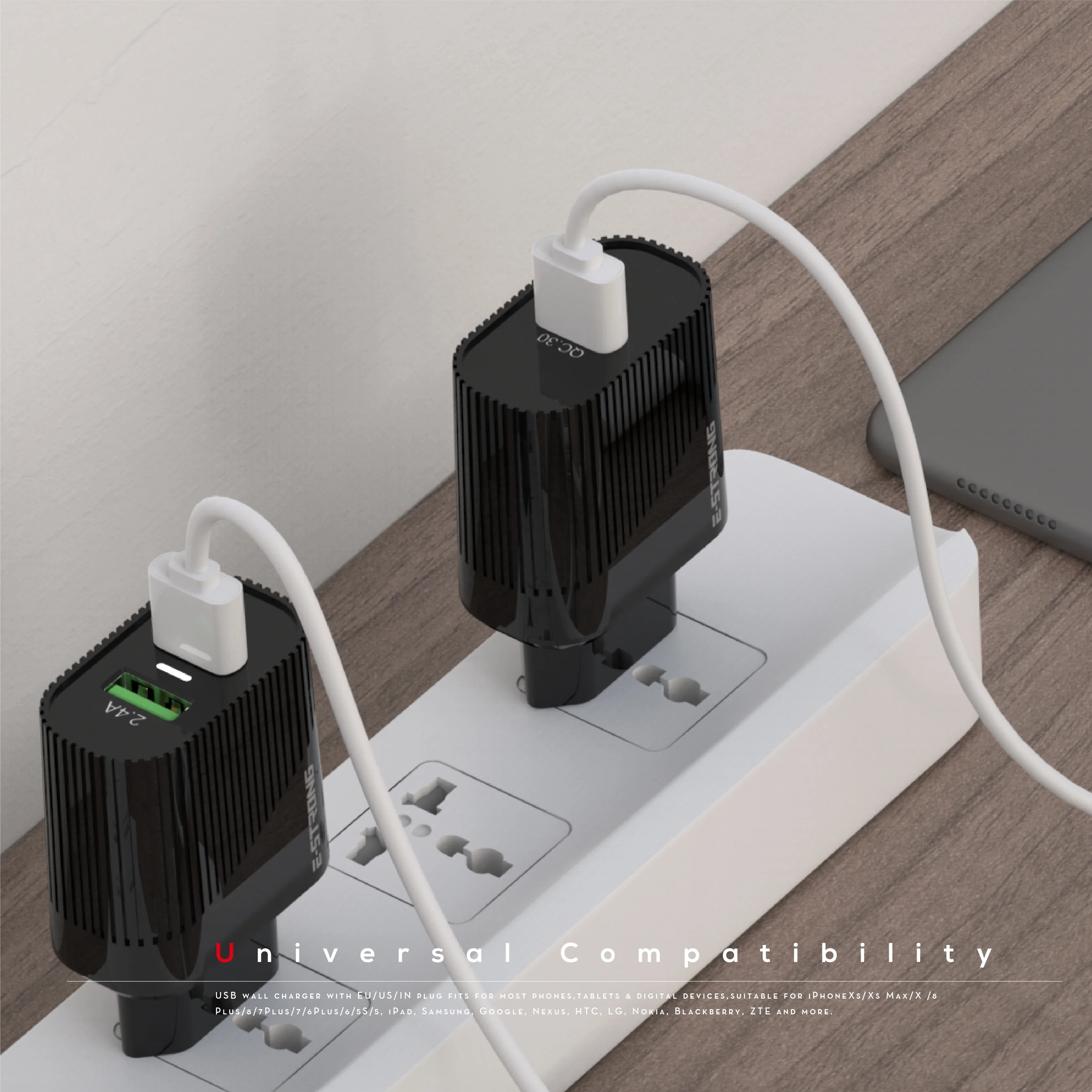 OEM mobile charger adapter for android 2.4A dual usb ports mobile phones fast charging android chargers