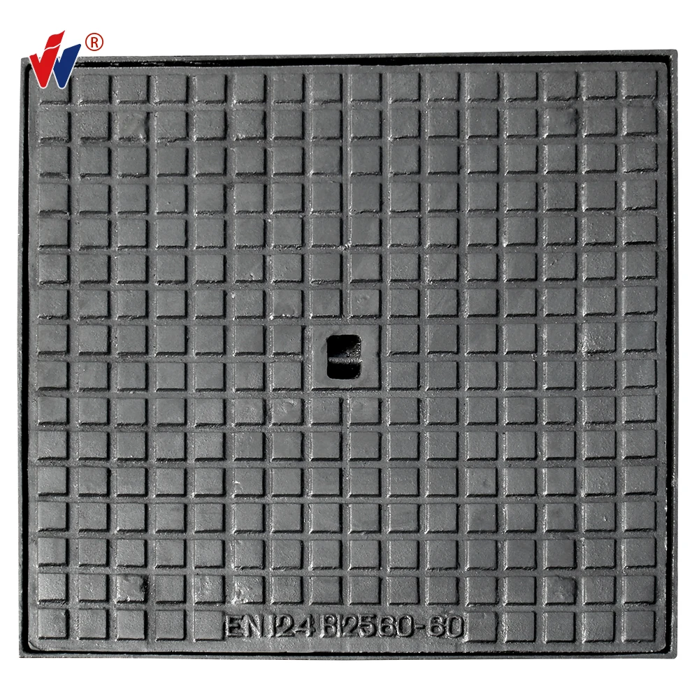 D400 EN124 Manhole Pits cast iron sewer drain cover Customized size Round/Square lock system, hinge, black gasket Roadway Safety