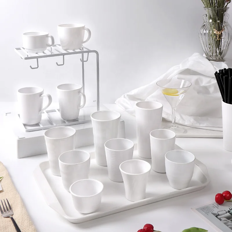 custom luxury blanks 8.5oz Melamine simple white sublimation mug coffee cup