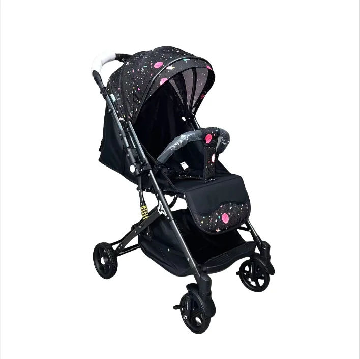 2024 New Design Automatic Lightweight Baby Stroller Linen 0-3 Years Kids Pushchair with  Easy Folding 2 in one stroller