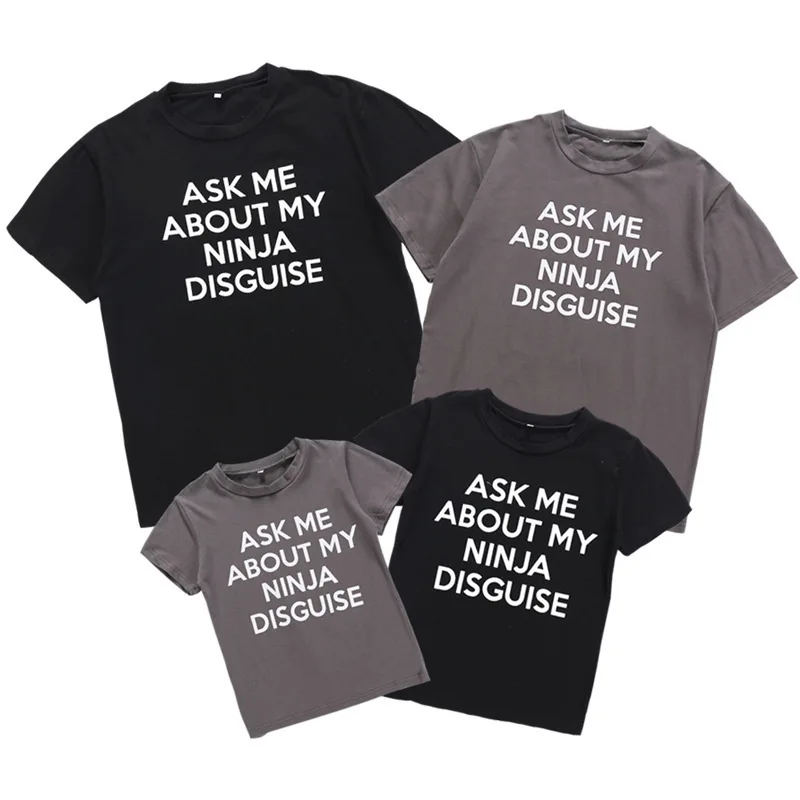 Drop Shipping Ask Me About My Ninja Disguise Flip T Shirt Funny Costume Graphic cotton T-Shirt Humor Gift tee