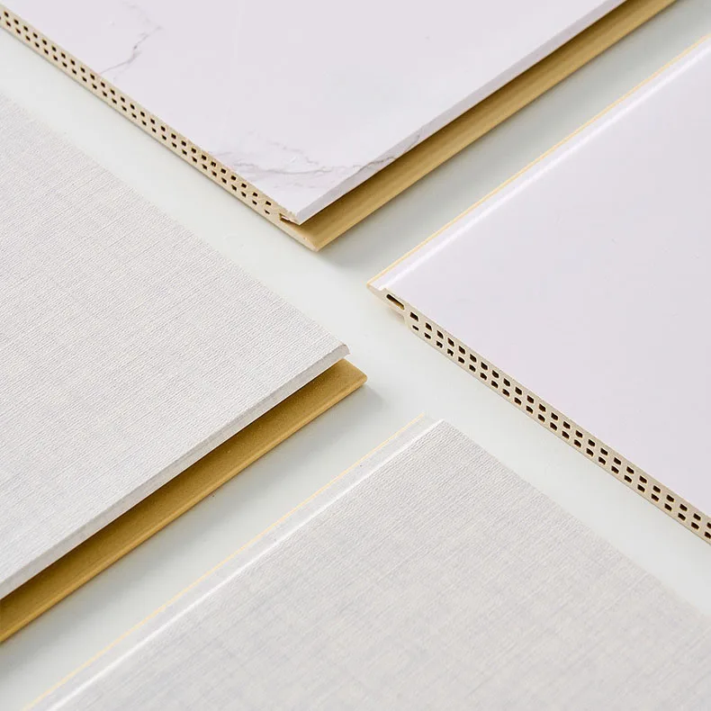 Wood-Plastic Integrated Wall Panel Moisture Proof Waterproof Ceiling Wood Wall Panel Interior Decorative