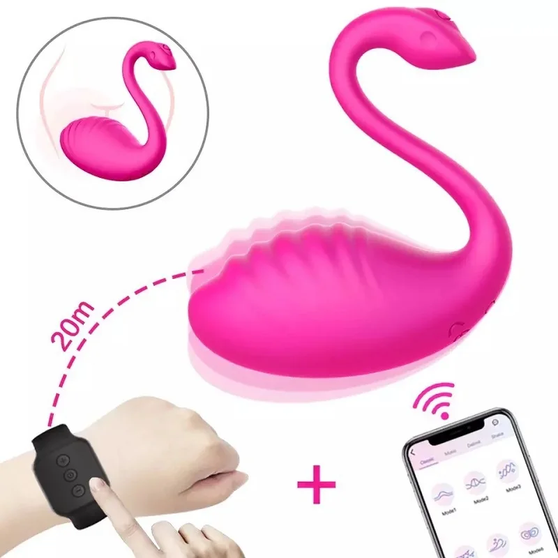 Phone APP Flamingo or Swan Shape Vibrator Panty Remote APP with 10 Speed Modes Vibrador Sex Toys for Woman